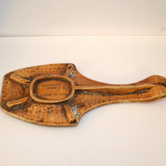 Vintage Treasure Craft Spoon Rest Texas Made In USA Brown Orange Kitchen Decor - Picture 7 of 8
